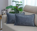 RD TREND® Velvet 250 GSM Rectangular 18x 28 Inches Cushion Covers Set of 2 | Throw Pillow Covers for Sofa, Bed & Living Room | Perfect for Home Décor Solid Grey