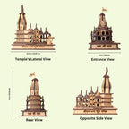SHUCHI ESSENTIALS Ram Mandir Ayodhya Wooden Model with 3D Ram Lalla Idol, Miniature Pooja Temple Showpiece for Home Decor, Pooja Room, Office Desk and Spiritual Religious Gift, 5.5x3x6 Inch