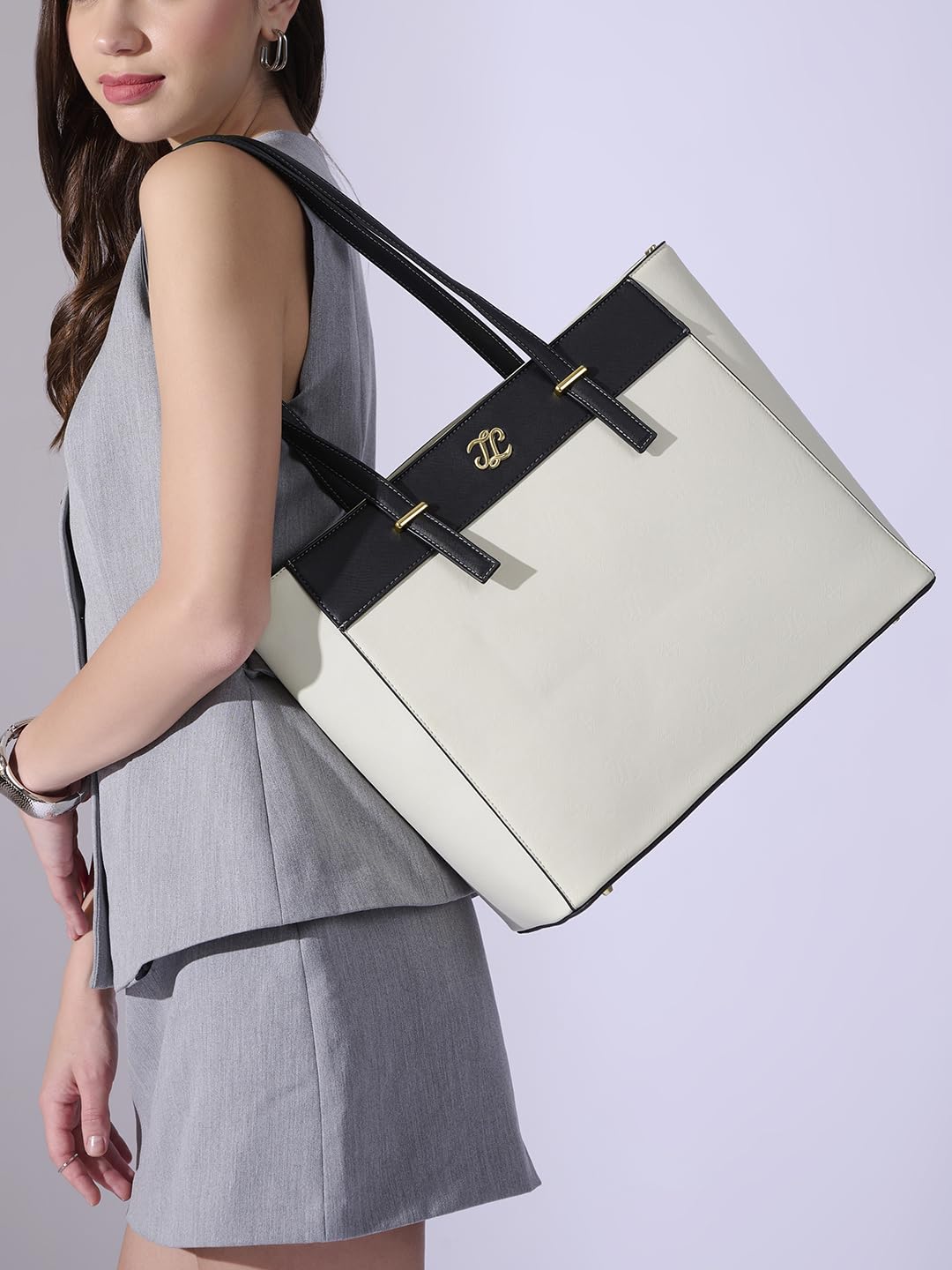 Lavie Signature Women's Maryland Colourblock Tote Laptop Bag | Tote Laptop Bag for Work | Ladies Purse | Stylish Shoulder Bag | Gift for Women