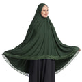 ICW Women Stretchable Jersey Jilbab Cum Prayer khimar Hijab (Free Size) 42 Inch (Olive Green)