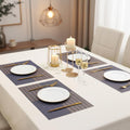 YELONA Placemats Set of 4, Heat-Resistant Woven Vinyl Table Mats, Non-Slip & Washable Dining Tablemats for Kitchen & Dinner Decor, Iris Purple (45cm x 30cm) Kafalo