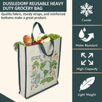 DOUBLE R BAGS Unisex Eco-Friendly Reusable Cotton Canvas Casual Bag with Reinforced Handles (Green Life, 40.6x35x10 cm) | Multi-Purpose Grocery, Kitchen Essentials, Fruits & Veggies Bag | Pack of 1