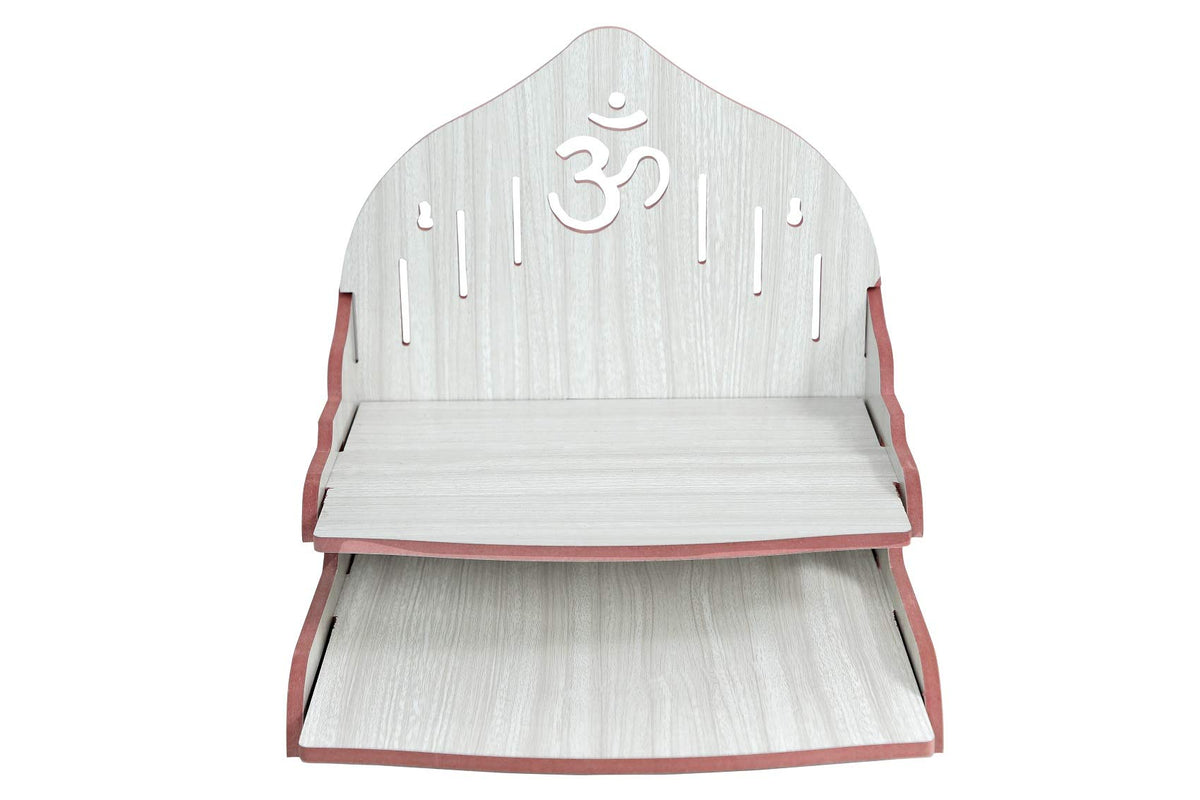 MS Enterprises Wooden Beautiful Plywood Mandir Pooja Room Home Decor Office OR Home Temple Wall Hanging Product (White)