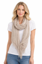 Zen Women's Fashionable Shiny Netted Scarf (Light Silver)