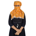 Switchon Pure Cotton Innovative scarf Hijab for Women with closer 3 inch Hook and Loop Tape for size adjustment for 12 yrs and above (Mustard_Orange)