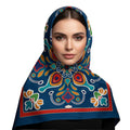 KANJAARA Elegant Japanese Floral Silk Scarf, Premium Satin Square Bandana, 40 x 40 inches, Multipurpose Fashion Accessory for Head Wrap, Neck Wear, Handbag Decoration (D-287)