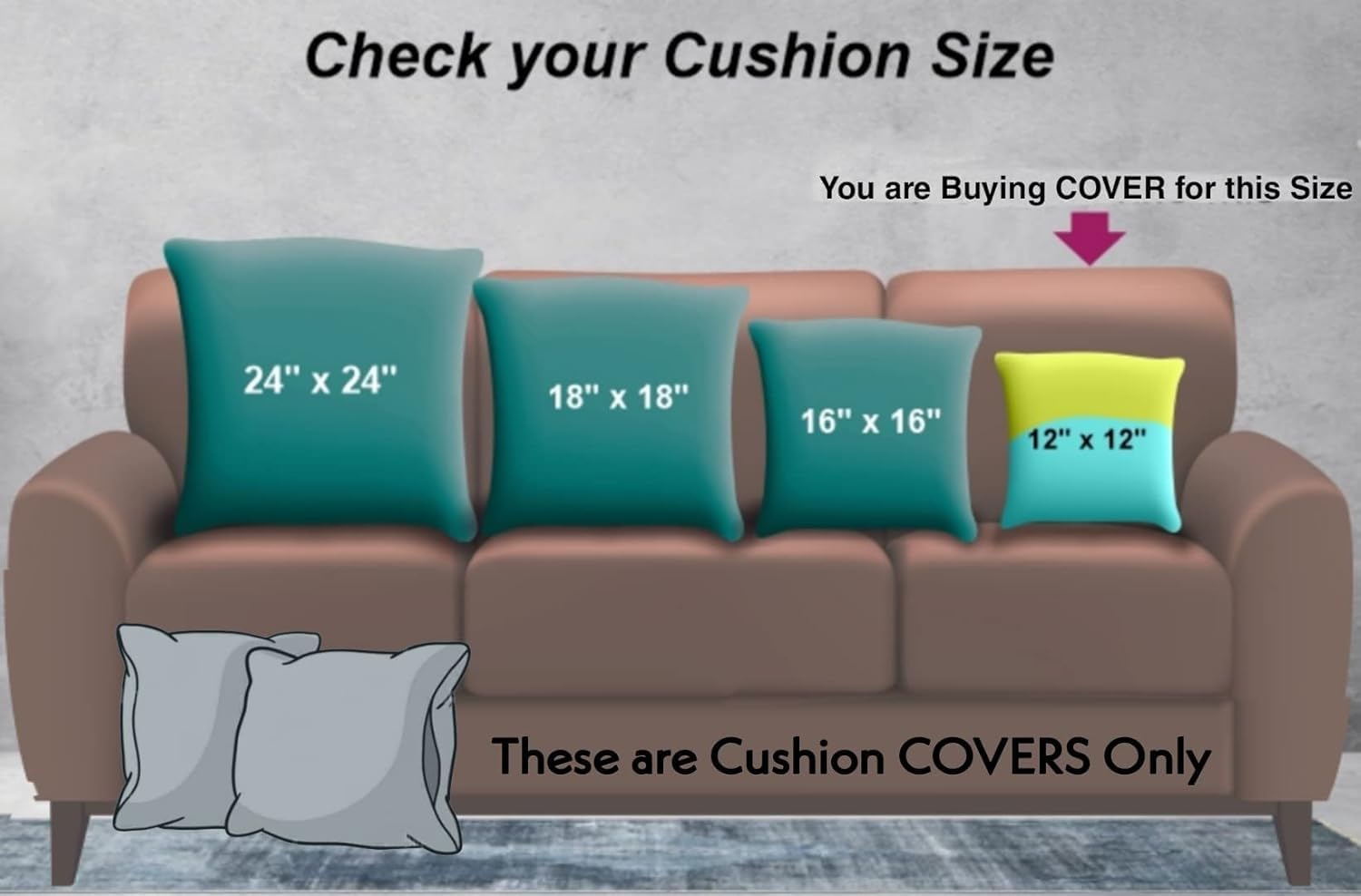 Trance Home Linen Set of 5 Premium 100% Cotton 12X12 Inch Cushion Covers Only for Sofa and Diwan | Small Cushion Covers Only (12X12 Inch | 30Cmx30Cm, Calicut Green White) Set of 5, 180 TC