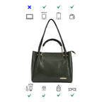 Bagsy Malone Women's Vegan Leather Stylish Tote Bag | Pack of 5 | Ladies Purse Handbag (Croco Olive)