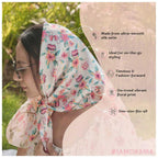 Hair Drama Co. Bloom Floral Print Bandana Head Scarf for Women | Silk Satin Head Wrap Bandana Scarves | Boho Style Statement Headband Stylish Design | All Day Wear Scarves | Hair Scarf Accessories