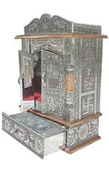 Handicrafts SGR Wooden Pooja Mandir for Home 6x12 Inch | Wall Hanging Oxidised Decorative Temple | Handcrafted Dev Ghar/Mantappa for Pooja Room, Home & Office Use