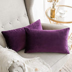Khooti Velvet Cushion Cover Pack of 1-17 x 27 / 43 x 69 cm - Color - Wine - Soft Pillow Covers Cushion Case for Sofa Bedroom Livingroom Chair Car, Cushion Cover