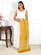 Gutthi Women's Yellow Cotton Stoles | Scarf Lightweight & Comfortable for All Seasons, Size (100X180 CM)