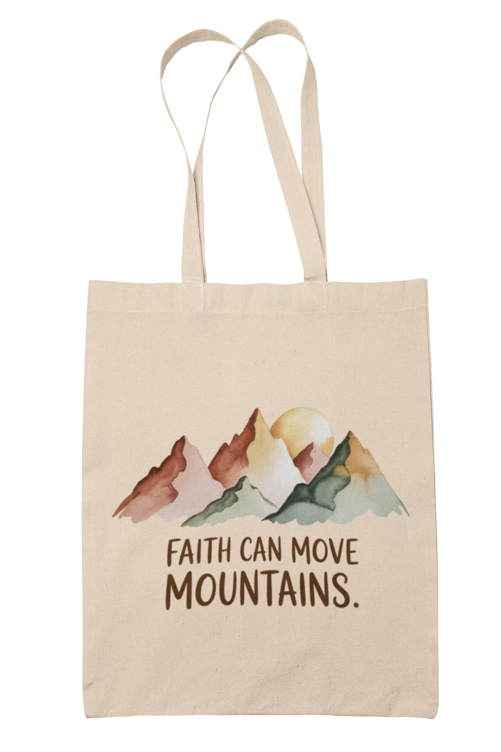 Kalaa Lifestyle Canvas Tote Bag for Women | Premium Cotton Shopping Bag | Eco-Friendly Shoulder Tote for Office, College, Travel & Daily Use and Gifting (Faith Can Move Mountains)
