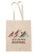 Kalaa Lifestyle Canvas Tote Bag for Women | Premium Cotton Shopping Bag | Eco-Friendly Shoulder Tote for Office, College, Travel & Daily Use and Gifting (Faith Can Move Mountains)