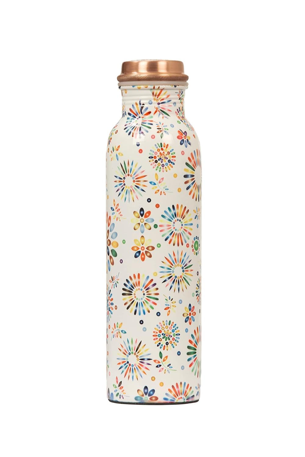 KC Pure Copper Designer Water Bottle | Leak Proof Protection | Ayurveda and Yoga Health Benefits (1000ml, Rainbow Design, Pack of 1)