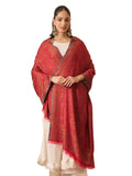 Pashmoda Women Chandni Kaani Stole, Authentic Kashmiri Luxury Pashmina Style Shawl, Stole, (Size 28x80 Inches, Maroon Color) MAVST07