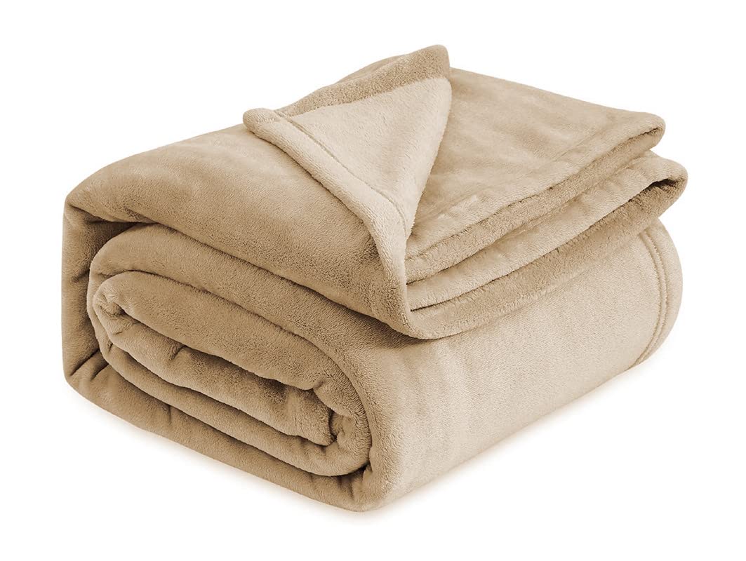 VAS COLLECTIONS Polyester Premium Plush Summer Single Solid Bed Dohar/Ac Blanket | 250 GSM Reversible Lightweight Cozy Soft for Bed, Sofa, Couch, Travel & Camping| 225X150 Cm - Beige Kafalo