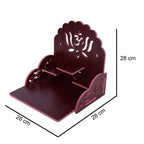 Om Shree Fully Handmade Beautiful Wooden Home and Office Temple/Pooja Mandir(28 x 28 x 26 cm) (Maroon 2)