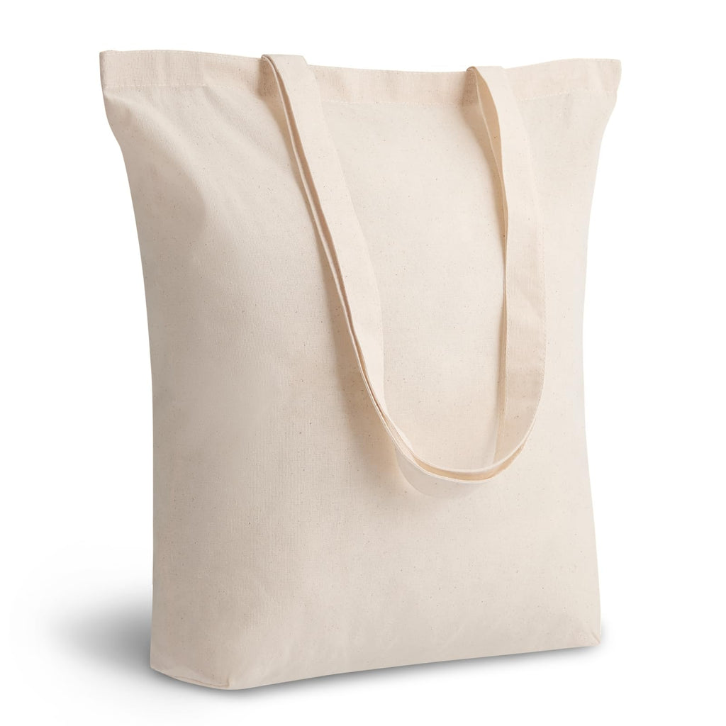 TOPDesign 1-Pack Cotton Tote Bag with 4 Gusset, 15x16x4 Economical Lightweight Reusable Grocery Shopping Cloth Bags, Bulk Blank Plain Totes for DIY, Vinyl, Sublimation, Gift (Natural)