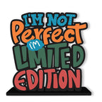 Artvibes Wooden Idols and Figurine I Am Not Perfect Limited Edition Inspirational Quotes Table Decoration for Office Desk | Home Decor Item | Livingroom | Wood Showpiece Gift (Sp_1126N)