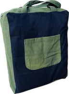 Haryana Hoops Hand Made Cotton Box Bag with Zip Closure & 2 Front Pocket, Multipurpose Storage & Shopping Bag, Grocery Cloth Bag with Strong Handle, Washable, Reusable & Biodegradable - OG & Black