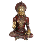 ARTVARKO Brass Hanuman Ji Murti Idol Bajrang Bali Sitting Blessing Meditation for puja Sculpture Diwali Decor Gifts Height 11 Inches