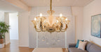 swanart Chandelier Modern K9 Crystal Chandelier Lighting, Clear Crystal Ceiling Light Fixture Pendant Lamp for Dining Room Bathroom Bedroom Livingroom