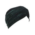 BISMAADH Velvet Soft Pleated Pre Tied Knot Readymade Turban/Pagri Head Wraps for Men & Women Dark Green