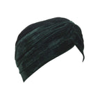 BISMAADH Velvet Soft Pleated Pre Tied Knot Readymade Turban/Pagri Head Wraps for Men & Women Dark Green
