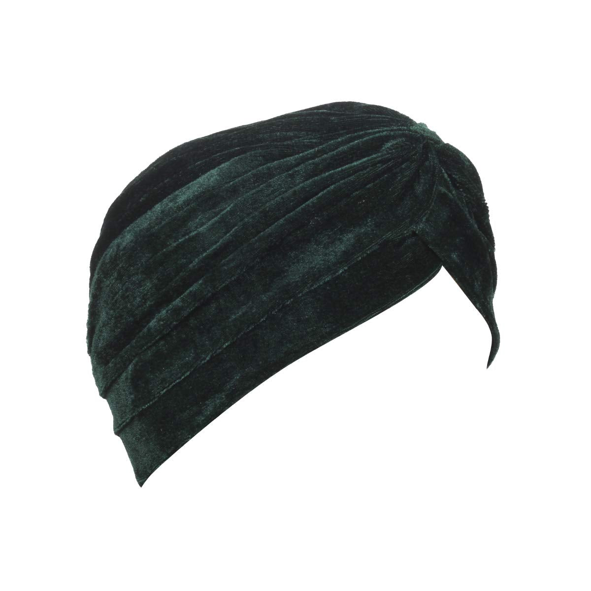 BISMAADH Velvet Soft Pleated Pre Tied Knot Readymade Turban/Pagri Head Wraps for Men & Women Dark Green