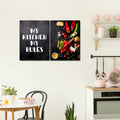 VIBECRAFTS 2 Pieces Kitchen's Quotes With Vegetable Canvas Wall Painting Fitted With Wooden Frame For Home | Office | Living Room | Gifts(PTVC2Pcs1_17511)