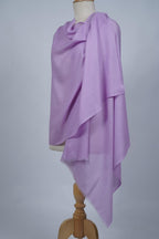 VIC Cashmere Fine Wool Plain Hand-Dyed Stole – Soft, Lightweight Luxury Wrap | Size 70x200cm | VIC-CMS-PLHD04 (Purple)