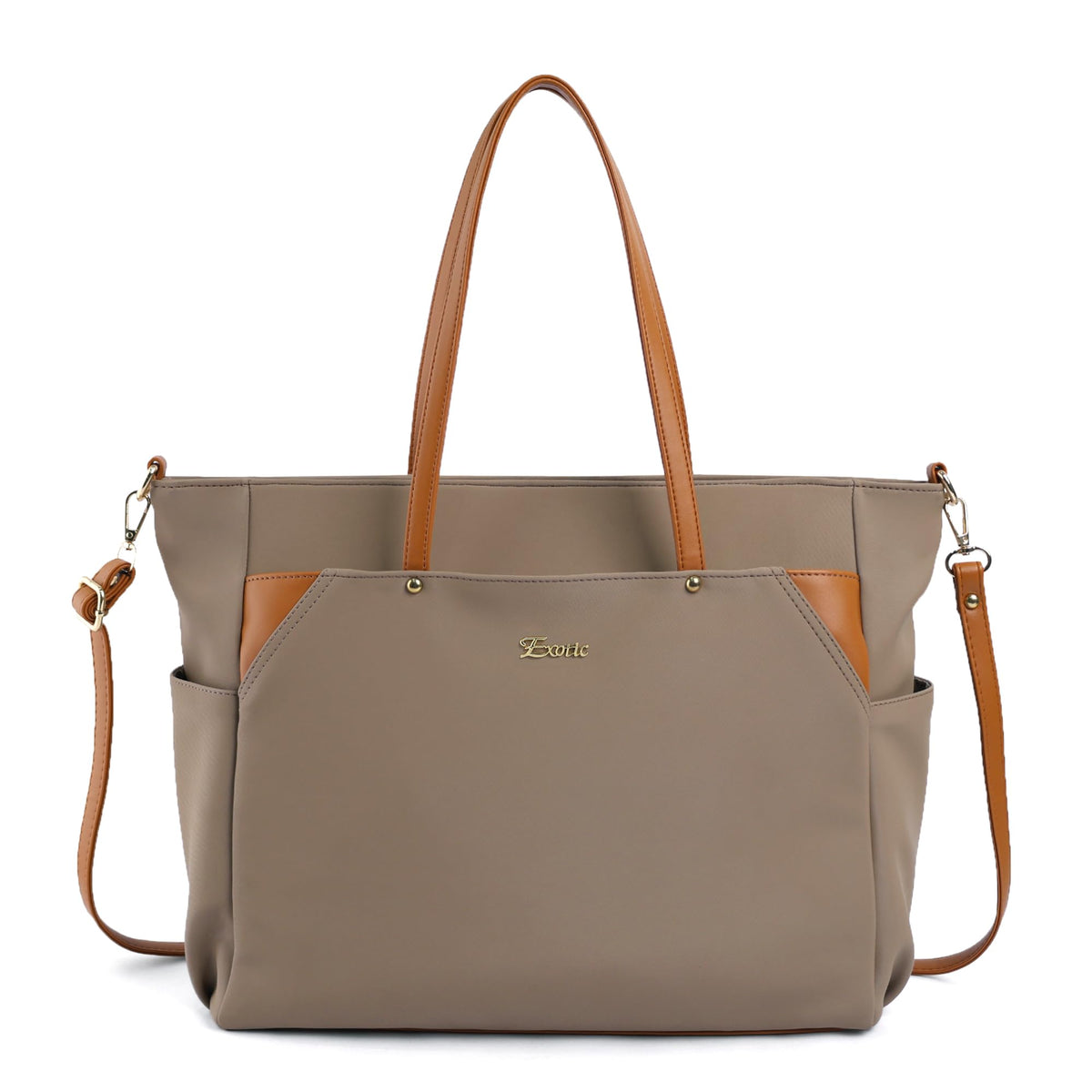 EXOTIC Women's Tote Bag with Crossbody Strap (KHAKI)