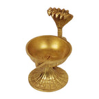 Artavrko Big Brass Sheshnaag Om Diya Handle Aarti Incense Burner, Loban Burner ,Bakhoor Burner, Dhoop Dhuni, Sambrani Dhoop for Home, Offices & Temples (6.5x3.5x5.5 Inches)