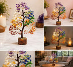 7 Chakra Crystal Tree for Positive Energy & Home Decor | Natural Gemstone Money Tree for Reiki Healing, Feng Shui & Vastu | Handcrafted Crystal Bonsai Showpiece for Office Desk, Living Room & Gift