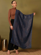 Pashmoda Women Champagne Check Reversible Zari Moonlight Fine Wool Stole (Size : 28x80in, 71X203cm) ZSST02