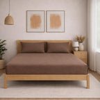THE HOME STYLE Solid Cotton Feel Pillow Covers (18 x 28 inches, Set of 2 Pcs) | 300 TC | Super Soft & Smooth (Coco)