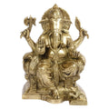 Svarup Brass Sitting Ganesha Idol in Multicolor Height 7 Inch Weight 1.65 Kg