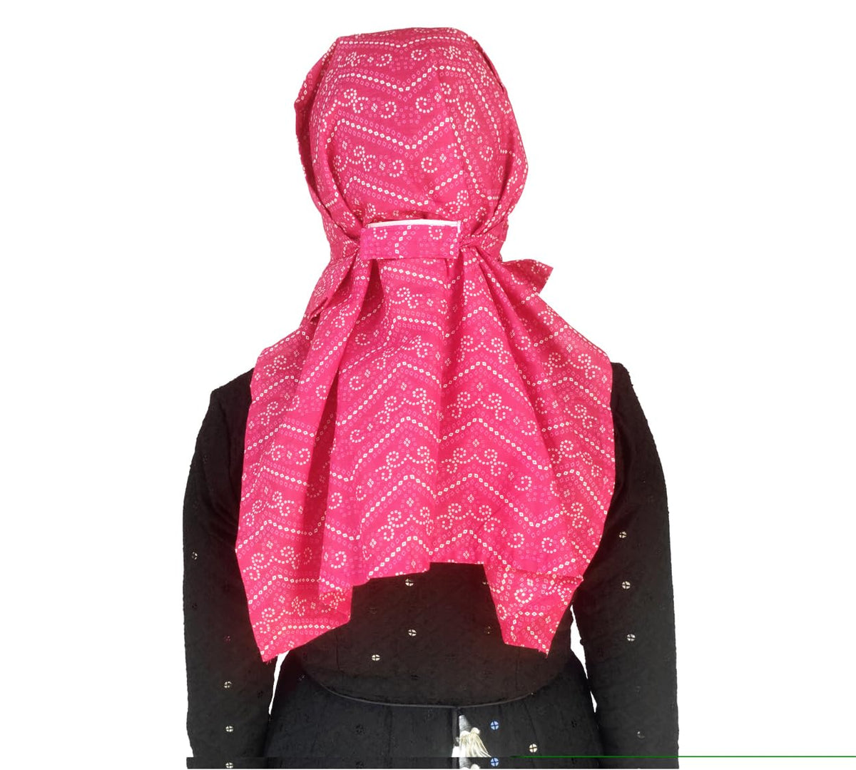 Switchon Cotton Multi Color Bandej Print Female Scarf Hijab For Women For 12 Yrs And Above (Rani-White)