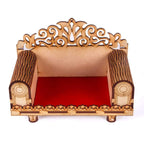 AIRIZ CRAFTSFY Wooden Singhasan Temple for God, Laddu Gopal Sinhasan for Pooja Mandir, Singhasan for Diwali, Durga Pooja, Navratri, Ganesh Chaturthi (Cream B)
