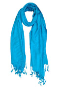 Rastogi Handicraft Large Pashmina Shawls & Wraps for Women Extra Soft Cashmere Feel Throw Womens Size 83 X 30 Inches, Turquoise Shawl, 83 X 30