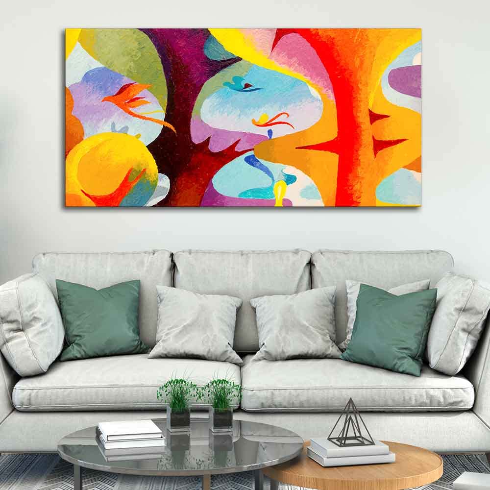VIBECRAFTS Canvas Paintings for Living Room Drawing Room Abstract Bird Flying Canvas Wall Painting for Home|Office|Gift(PTVCH_2374)