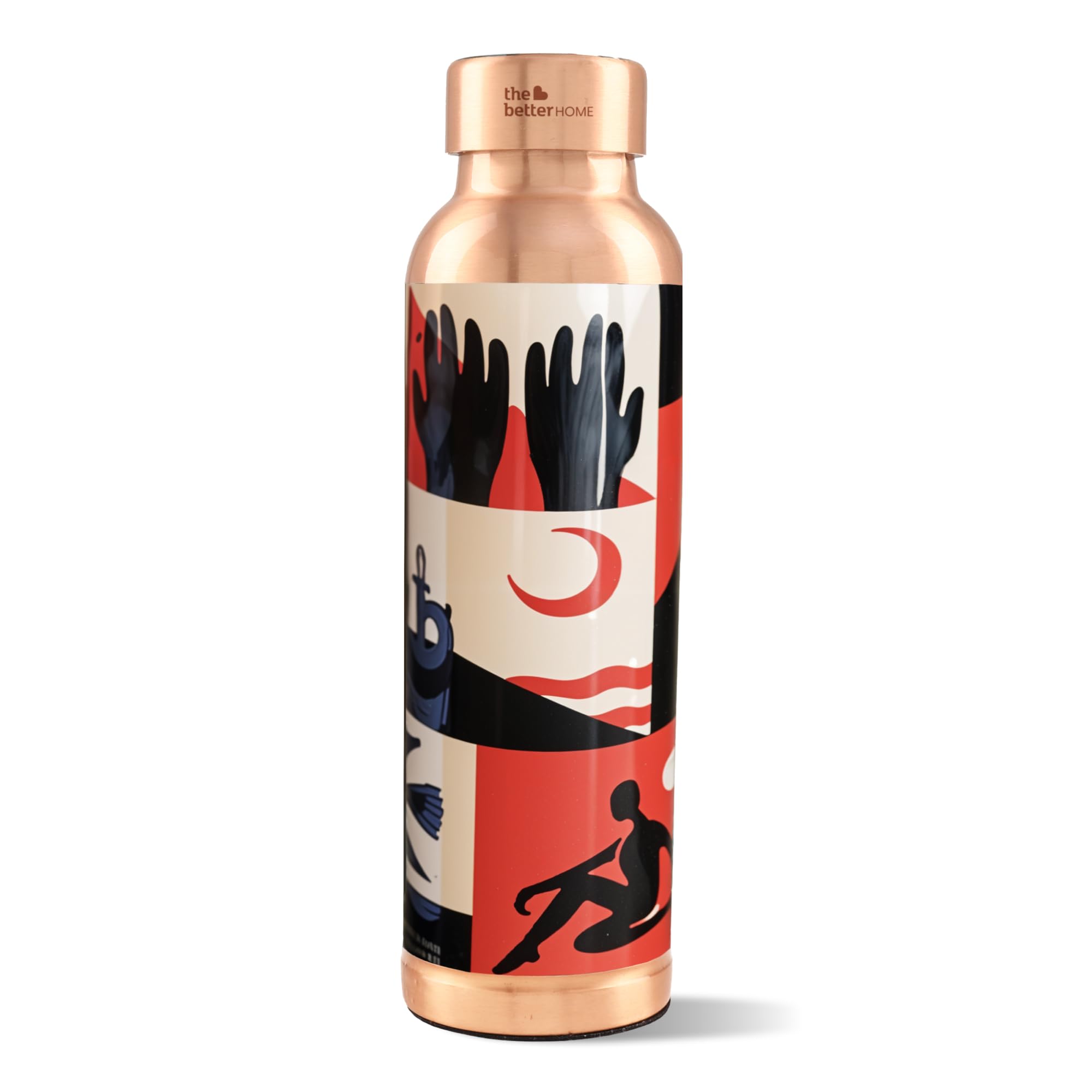 The Better Home Copper Water Bottle 950 ml | Leak Proof Bottle with Anti Oxidant Properties | 99% Copper | Ideal for office & home | Saharan Sunset