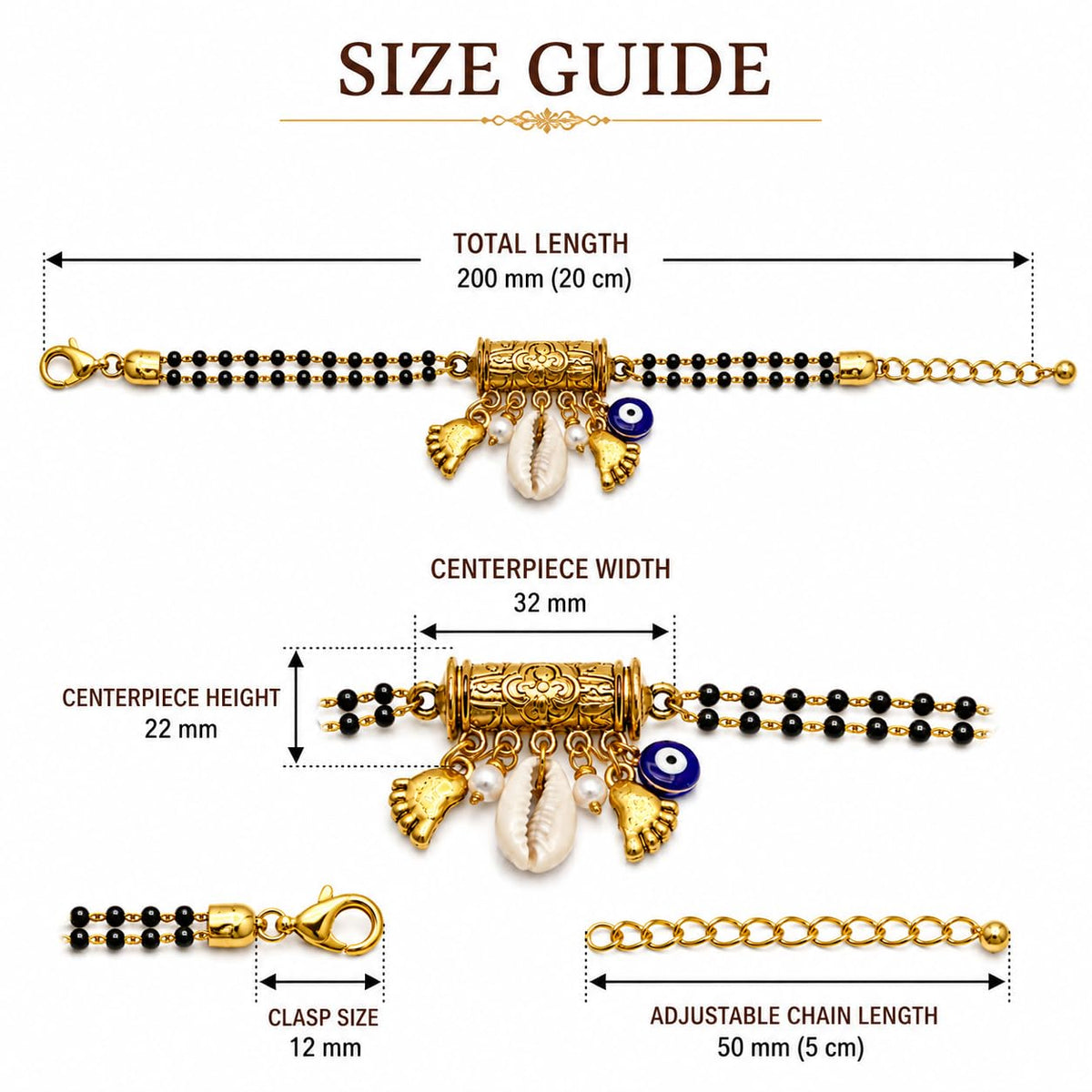 Panchmasi Rakhi Pregnancy Protection Bracelet with Evil Eye & Cowrie Shell