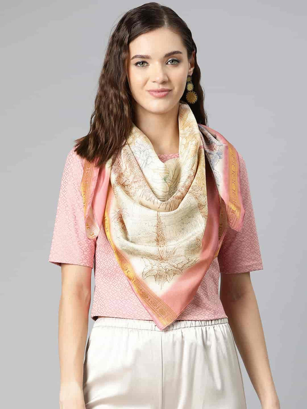 SILK LAND Women's Digital Printed Scarfs