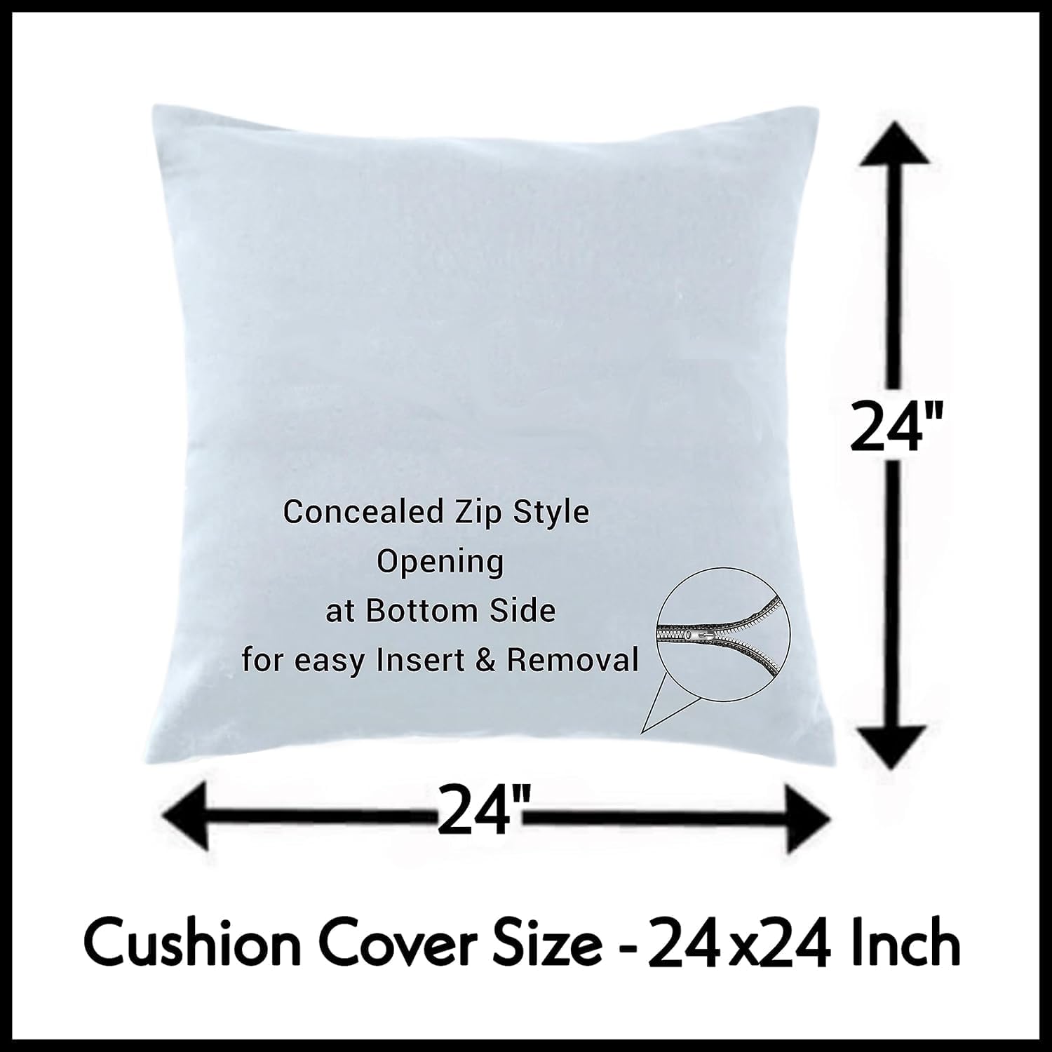 Trance Home Linen Set of 5 Premium 100% Cotton 24x24 inch Cushion Covers Only for Sofa and Diwan | Throw Pillow/Small Cushion Pillow Covers Only (24x24 inch | 60cmx60cm, Dori & Damask Blue) – Set of 5