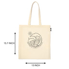 VVWV Summer Wave Mountain Printable Printed Reusable Tote Bags | 100% Organic Cotton Shopping/Grocery Bag | Multi-Purpose Bag | Sturdy Canvas Bag with 15kgs Capacity (13 x 15.7 Inch)
