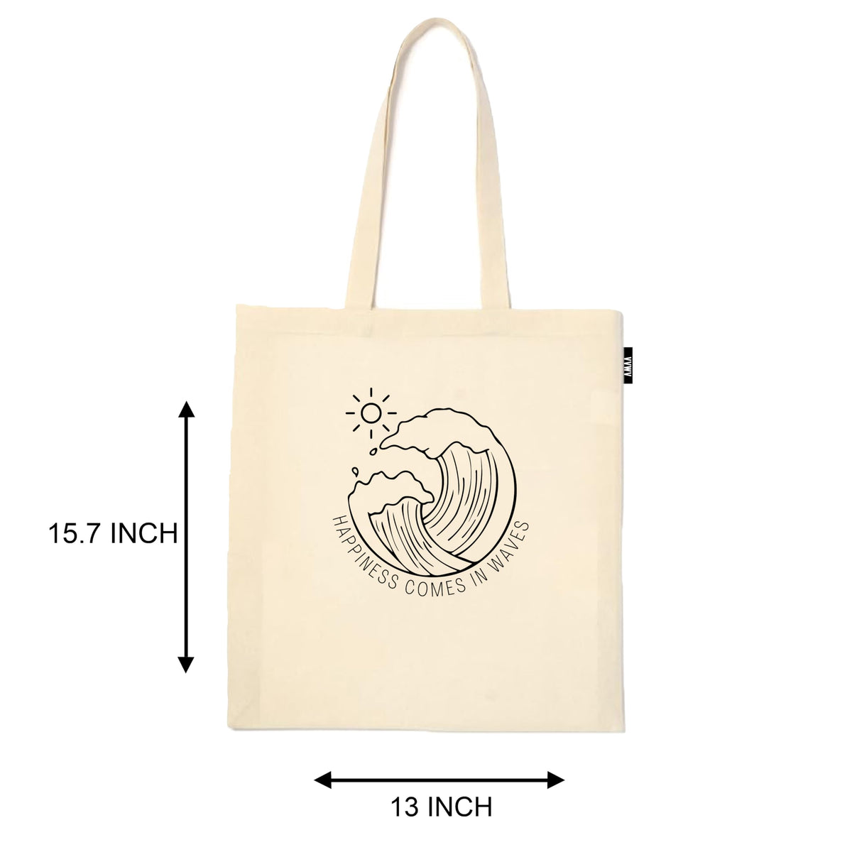 VVWV Summer Wave Mountain Printable Printed Reusable Tote Bags | 100% Organic Cotton Shopping/Grocery Bag | Multi-Purpose Bag | Sturdy Canvas Bag with 15kgs Capacity (13 x 15.7 Inch)