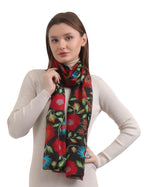 EH 100% Pure Mulberry Silk Scarf for Women, head scarf, neck scarf, hair scarf, digital printed long (22 X 72) (MC 37)