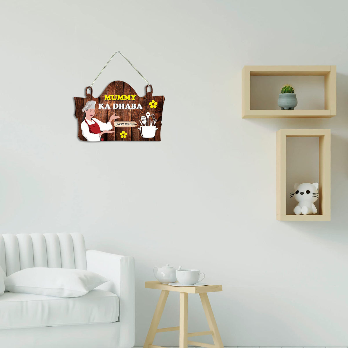Artvibes Mummy Ka Dhaba Printed MDF Wooden Wall Art For Cafe | Kitchen | Restaurants | Quotes Decor Item | Kitchen Quotes Wall Hanging | Wall Sculpture | Signs & Plaques | Gift Items (WH_3711NNV)
